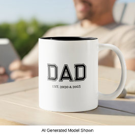 Caneca De Café Em Dois Tons Pai Moderno Simples Estabelecido Tipografia Univer