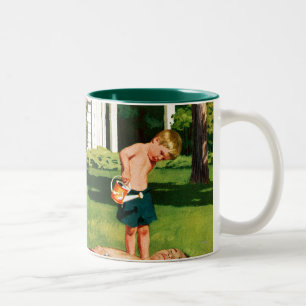 Caneca De Café Em Dois Tons Pai molhando