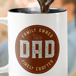 Caneca De Café Em Dois Tons Pai: Mug Finamente Criado Pela Família