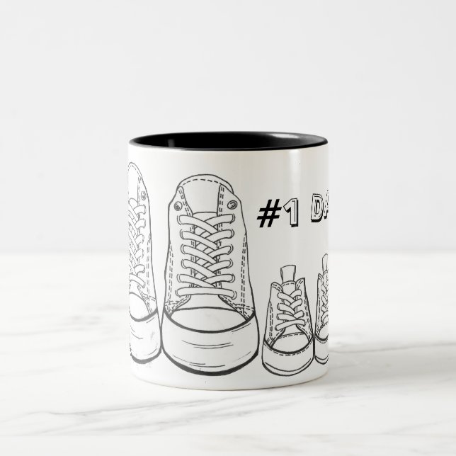 Caneca De Café Em Dois Tons pai nº 1   Dia de os pais Calçado Sneaker Pai (Centro)