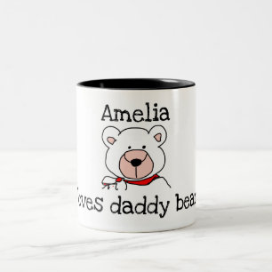 Caneca De Café Em Dois Tons Pai personalizado Bear Mug
