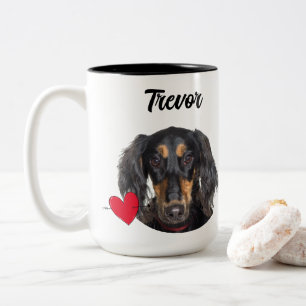 Caneca De Café Em Dois Tons Pai personalizado de foto/nome de cão e citação de