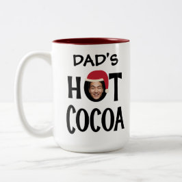 Caneca De Café Em Dois Tons Pai personalizado Face & Name Hot Cocoa Natal