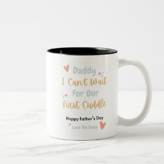 Caneca De Café Em Dois Tons Pai que não posso esperar pela nossa primeira cane