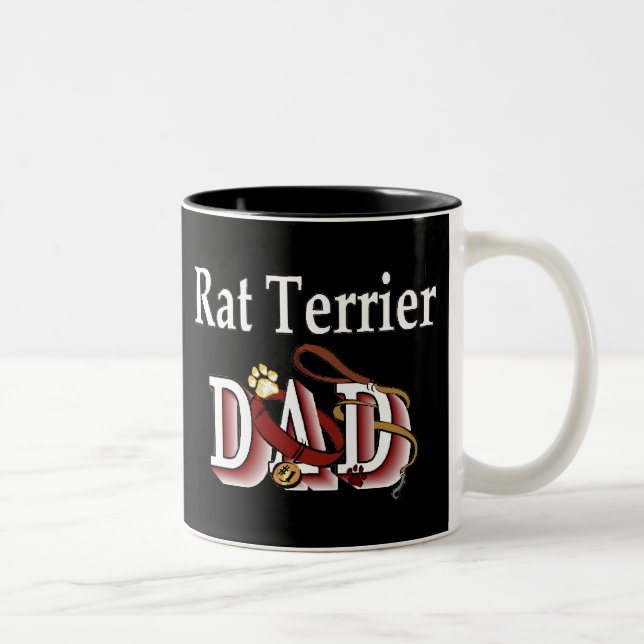 Caneca De Café Em Dois Tons Pai Rat Terrier Mug (Direita)
