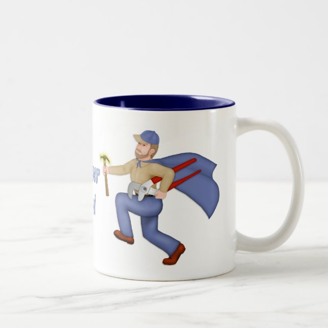 Caneca De Café Em Dois Tons Pai Super Herói (Direita)