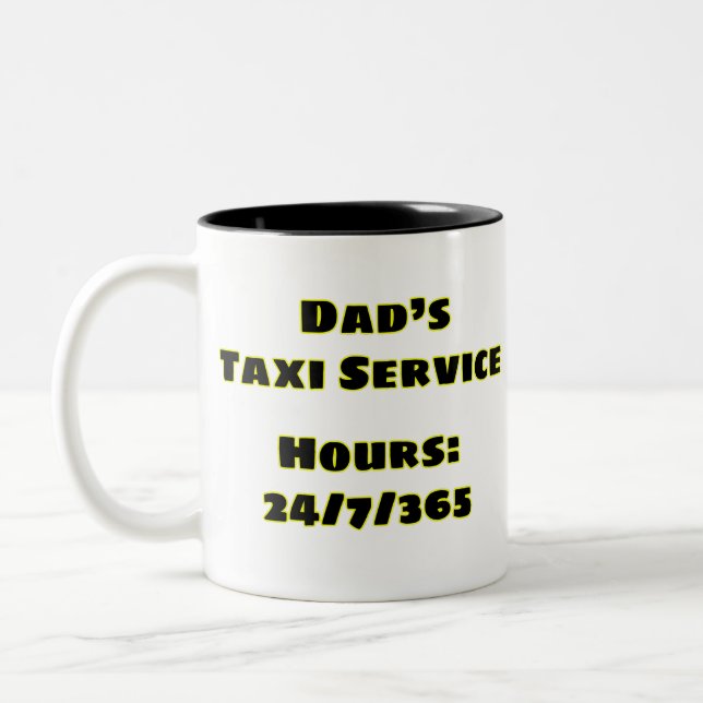 Caneca De Café Em Dois Tons Pai Taxi (Esquerda)