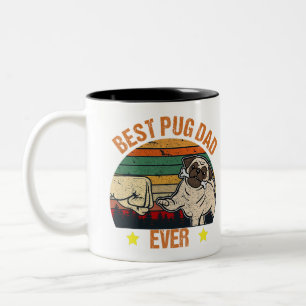 Caneca De Café Em Dois Tons Pai Vintage Best Pug