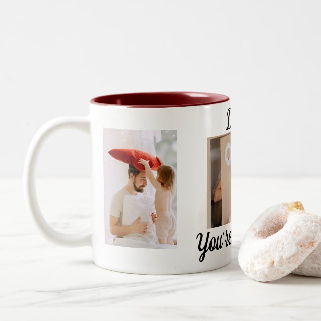 Caneca De Café Em Dois Tons Pai, você é meu herói (Com Donut)