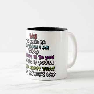 Caneca De Café Em Dois Tons Pai: Você Me Fez Quem Eu Sou