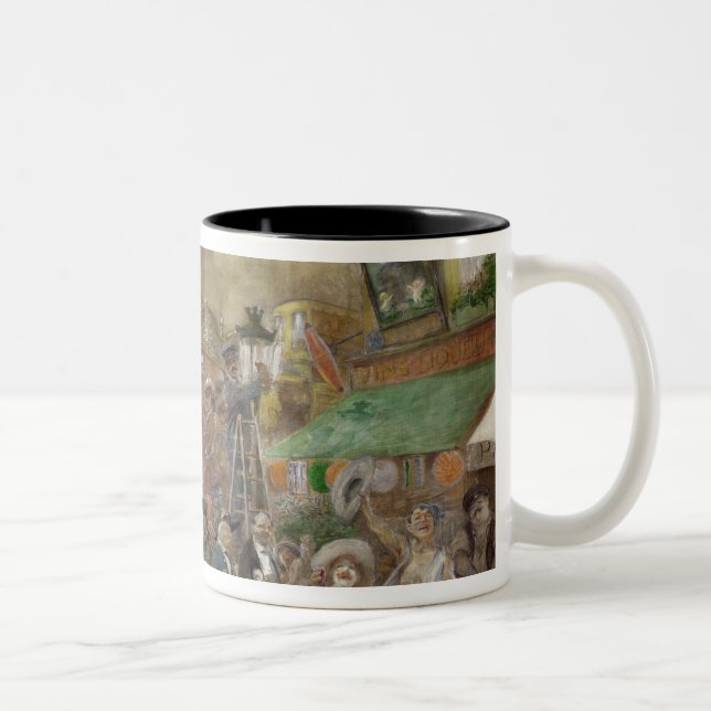 Caneca De Café Em Dois Tons Painel decorativo que descreve Paris (Direita)