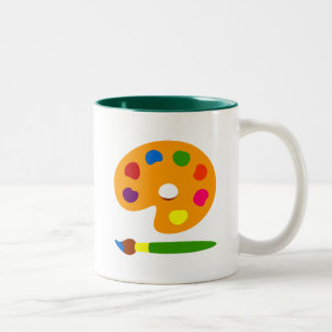 Caneca De Café Em Dois Tons Paint Palette Art