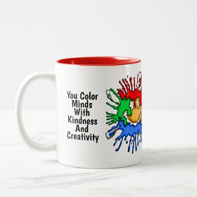 Caneca De Café Em Dois Tons Paint Tube sorri Professora Mug (Esquerda)
