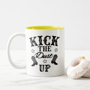 Caneca De Café Em Dois Tons País da Vaqueira Linha de Dança Ocidental Rodeio V