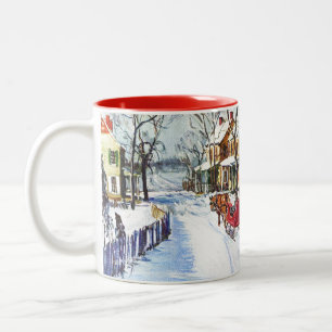 Caneca De Café Em Dois Tons País das maravilhas do inverno