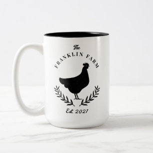Caneca De Café Em Dois Tons País de fazenda de frango personalizado
