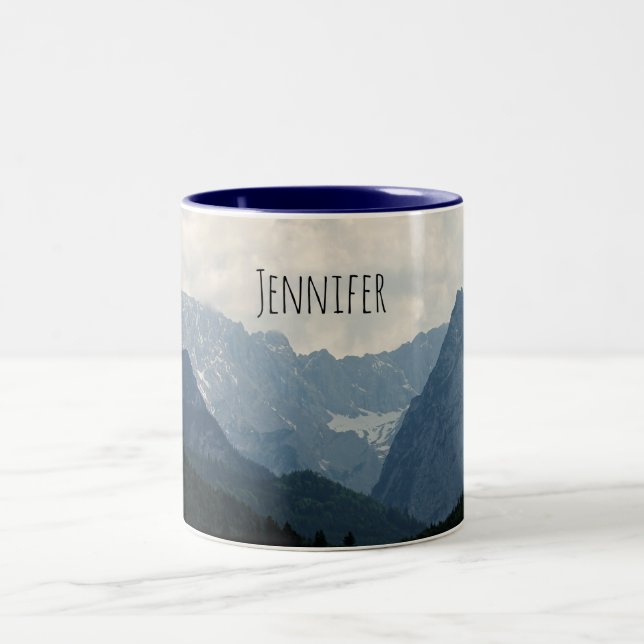 Caneca De Café Em Dois Tons País de Foto Natural dos Alpes (Centro)