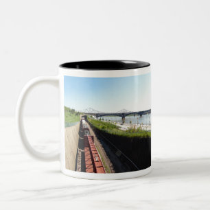 Caneca De Café Em Dois Tons Paisagem
