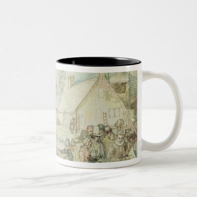 Caneca De Café Em Dois Tons Paisagem com Fortuna-Caixas aciganados (Direita)