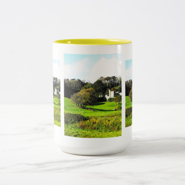 Caneca De Café Em Dois Tons Paisagem Cornish (Centro)