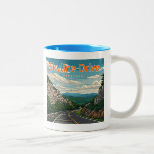 Caneca De Café Em Dois Tons Paisagem da Skyline Drive Virginia