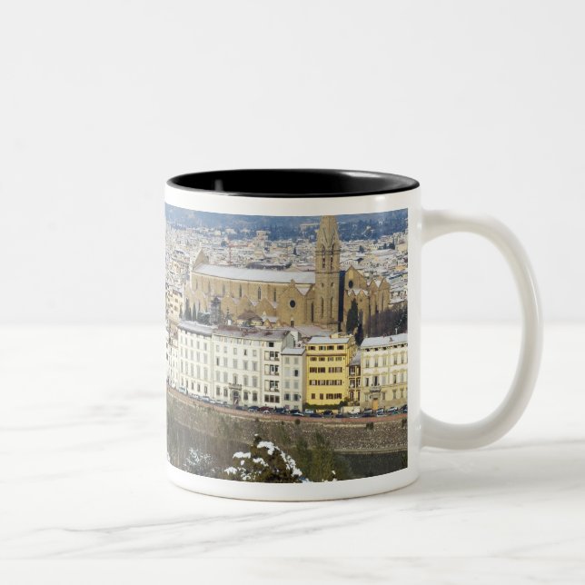 Caneca De Café Em Dois Tons Paisagem de Florença de Piazzale (Direita)