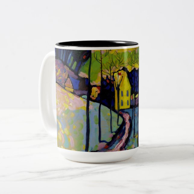 Caneca De Café Em Dois Tons Paisagem de inverno por Wassily Kandinsky (Frente Esquerda)