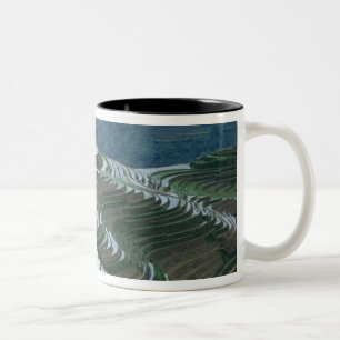 Caneca De Café Em Dois Tons Paisagem de terraços de arroz na montanha, 2