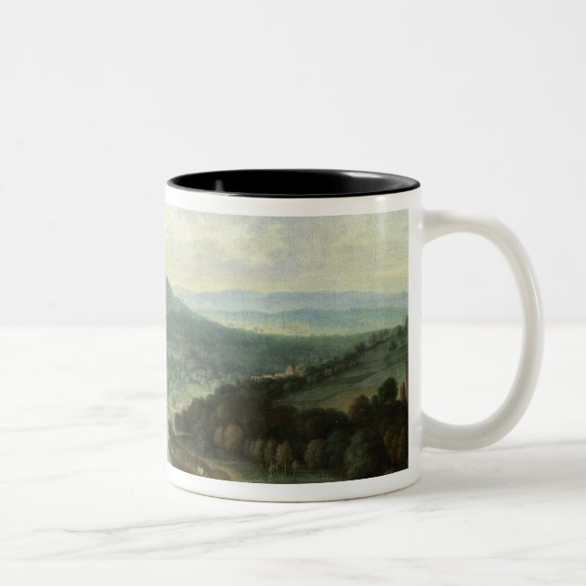 Caneca De Café Em Dois Tons Paisagem do rio, 1697 (Direita)