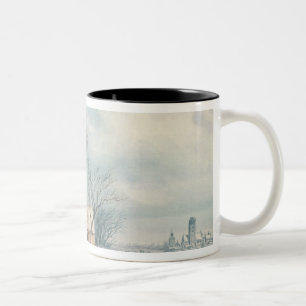 Caneca De Café Em Dois Tons Paisagem: Inverno