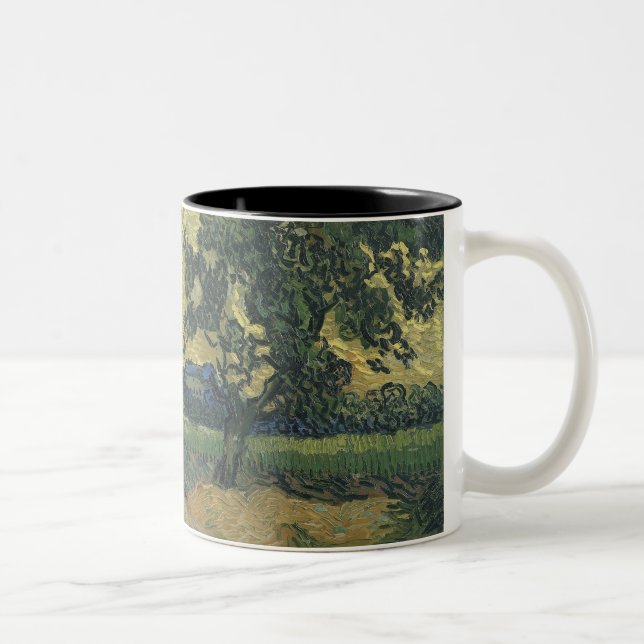 Caneca De Café Em Dois Tons Paisagem Van Gogh em Twilight (Direita)