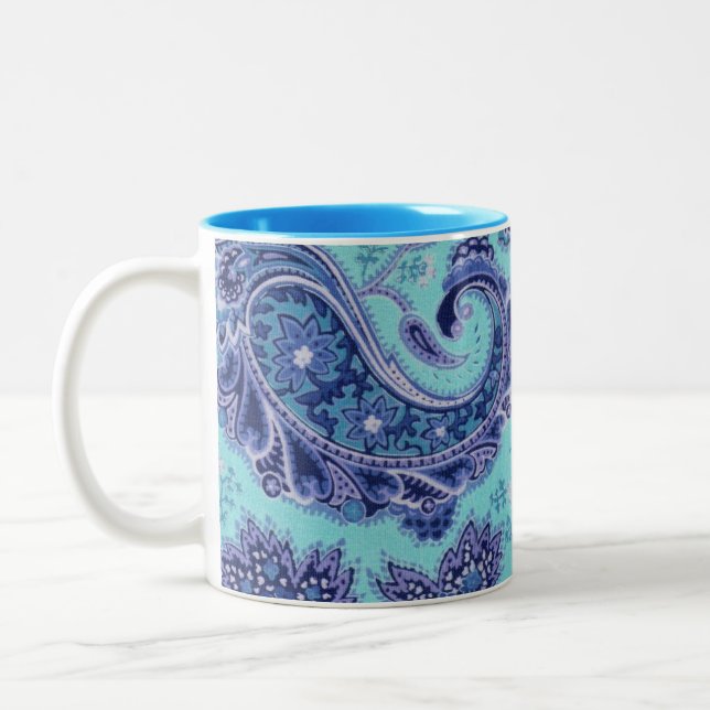 Caneca De Café Em Dois Tons Paisley azul (Esquerda)