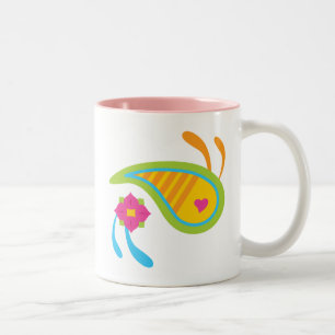 Caneca De Café Em Dois Tons Paisley Fun