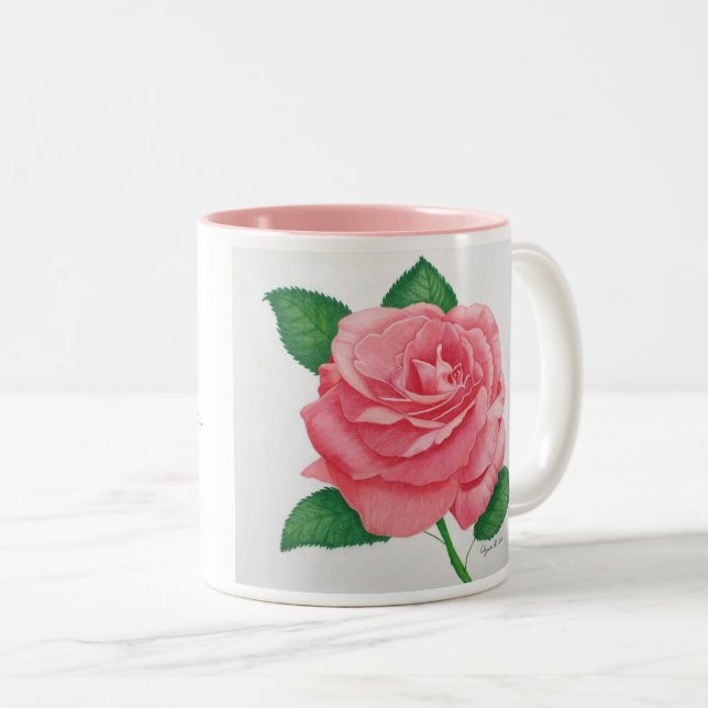 Caneca De Café Em Dois Tons Paixão Rosa Mug (Frente Esquerda)