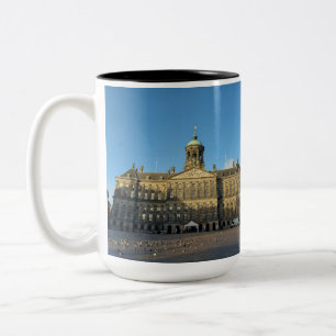 Caneca De Café Em Dois Tons Palácio Real Amsterdã Mug de Dois Toneladas, 15 oz