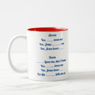 Caneca De Café Em Dois Tons Palavra Cruzada
