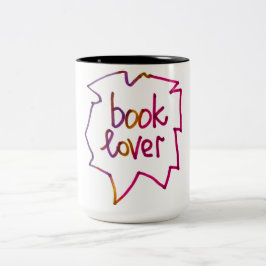 Caneca De Café Em Dois Tons Palavras de amante de livros com letra Mug