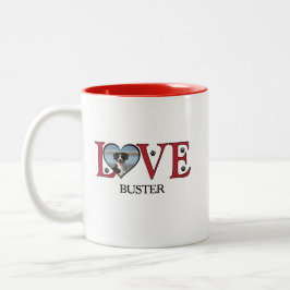 Caneca De Café Em Dois Tons Palavras de amor bonitas com fotos de cães