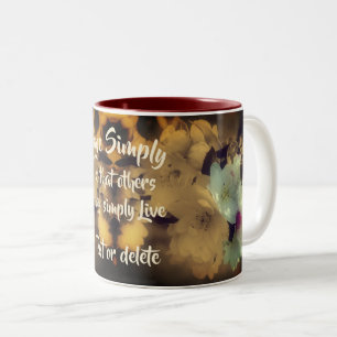 Caneca De Café Em Dois Tons Palavras inspiradoras e brilhantes ao vivo