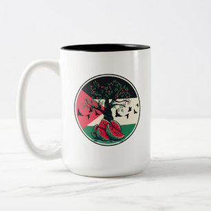 Caneca De Café Em Dois Tons palestina cultura palestina melancia oliveira