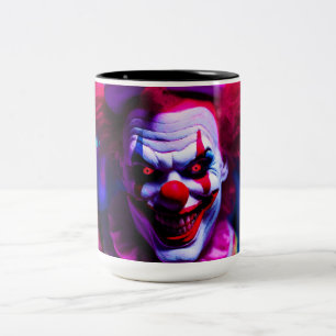 Caneca De Café Em Dois Tons palhaço assustador