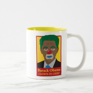 Caneca De Café Em Dois Tons Palhaço de Barack Obama