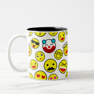 Caneca De Café Em Dois Tons palhaço engraçado emojis