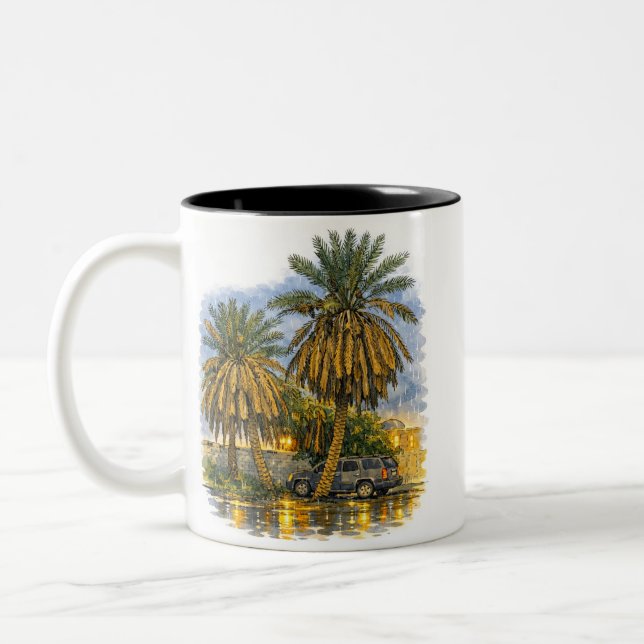 Caneca De Café Em Dois Tons Palmeira (Esquerda)