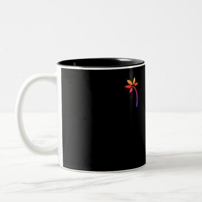 Caneca De Café Em Dois Tons Palmeira-arco-íris com fundo preto (Esquerda)