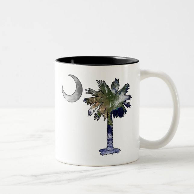 Caneca De Café Em Dois Tons Palmetto da terra e da lua (Direita)