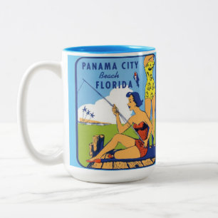 Caneca De Café Em Dois Tons Panamá City Beach Flórida Café Mug