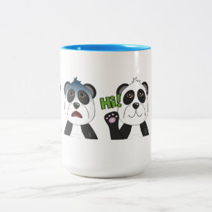 Caneca De Café Em Dois Tons Panda Bears