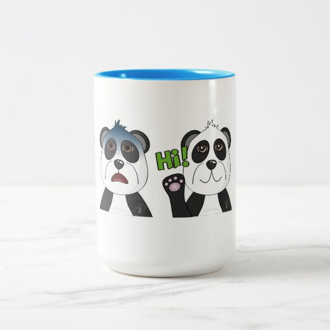 Caneca De Café Em Dois Tons Panda Bears (Centro)