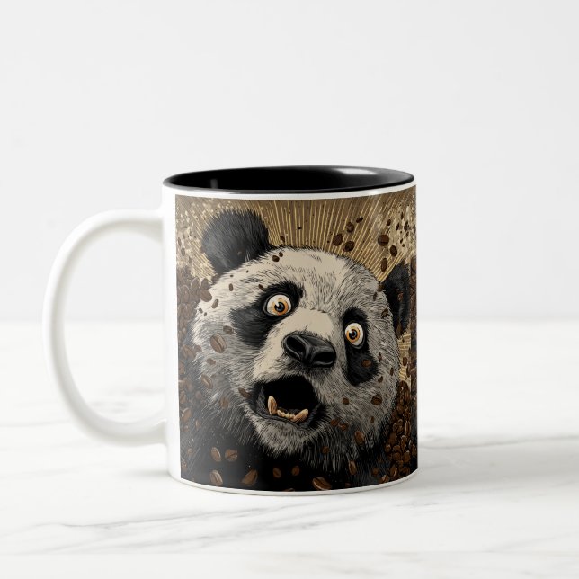 Caneca De Café Em Dois Tons Panda Cafeinado (Esquerda)